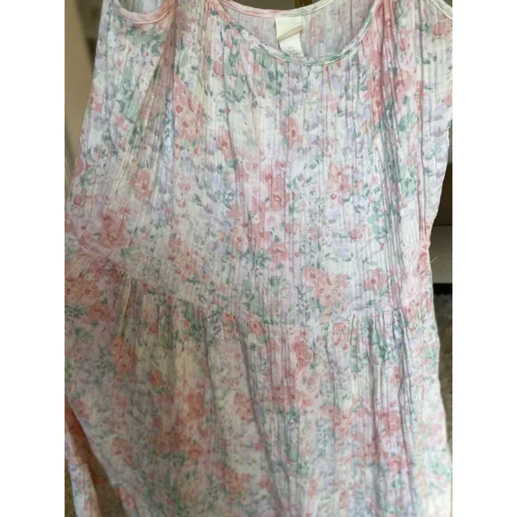 Pastel Floral Cottagecore Maxi Dress Romantic Garden Soft Girl L Quiet Luxury - Picture 5 of 11